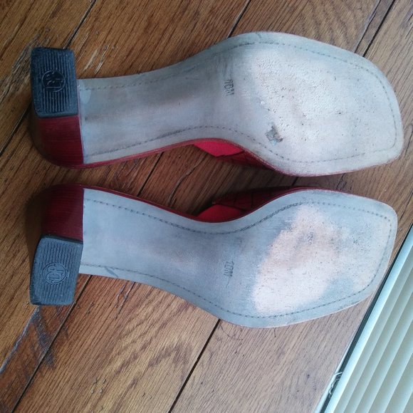 Donald J Pliner red leather square toe sandals - Picture 7 of 8